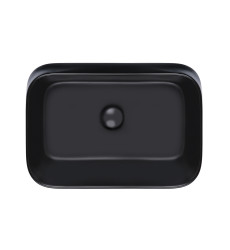 Раковина-чаша Qtap Scorpio 550х390х120 Matt black з донним клапаном QT14112243MB