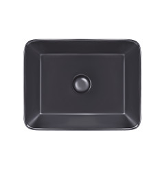 Раковина-чаша Qtap Tern 475х370х140 Matt black з донним клапаном QT172074MBMB