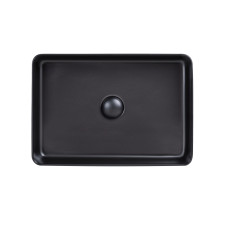 Раковина-чаша Qtap Tern 500х350х145 Matt black с донным клапаном QT1711A055MB