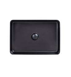 Раковина-чаша Qtap Tern 500х350х145 Matt black з донним клапаном QT1711A055MB