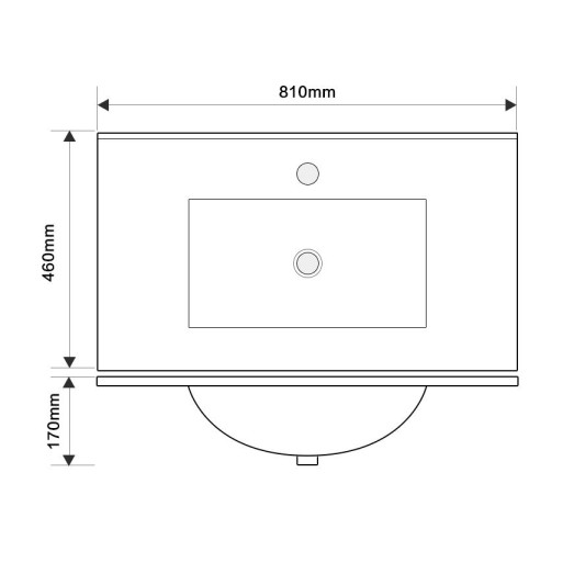 Раковина мебельная Mixxus Premium CUBIC-1503 810х460х170mm (MP6497)