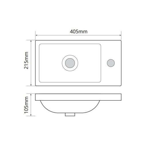 Раковина мебельная Mixxus Premium QUADRO-1501 400х215х105mm (MP6502)