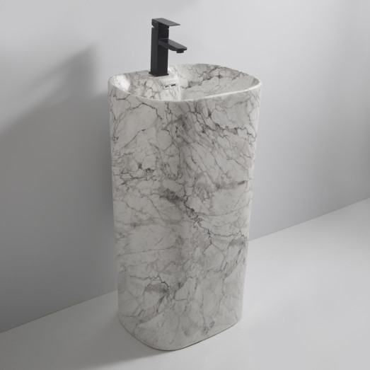 Раковина моноблок MIXXUS PREMIUM DIVERSE-1101 MARBLE 460х380х840mm (MP6575)