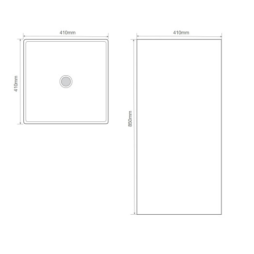 Раковина моноблок MIXXUS PREMIUM QUADRO-1101 410х410х850mm (MP6574)