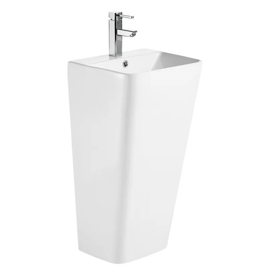 Раковина моноблок Mixxus STYLE-1101 с отверстием под смеситель и переливом 440х380х830мм (MI6696)