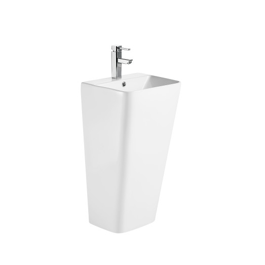 Раковина моноблок Mixxus STYLE-1101 с отверстием под смеситель и переливом 440х380х830мм (MI6696)