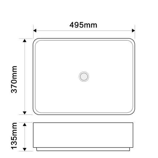 Раковина накладная Mixxus Premium BEVEL-0102 MARBLE 495х370х135mm (MP6519)