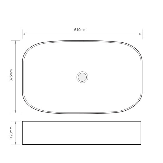 Раковина накладная Mixxus Premium BEVEL-0105 610х375х120mm (MP6524)