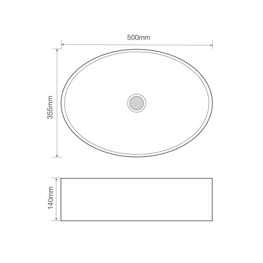 Раковина накладная Mixxus Premium BEVEL-0106 500х355х140mm (MP6546)