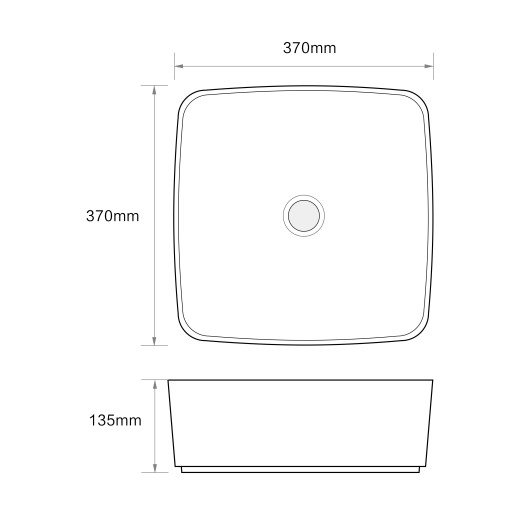 Раковина накладная Mixxus Premium DIVERSE-0104 MARBLE 370х370х135mm (MP6537)