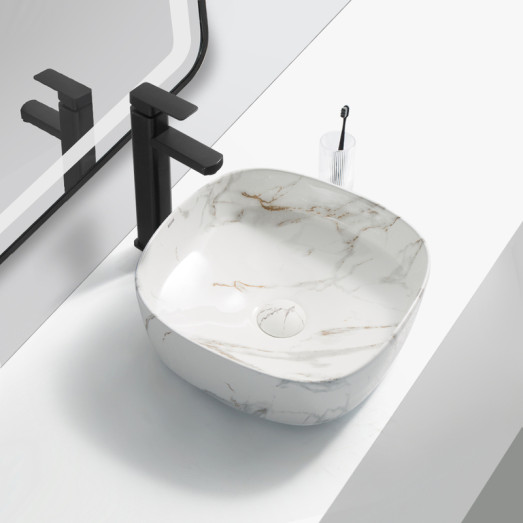 Раковина накладная Mixxus Premium DIVERSE-0104 MARBLE 370х370х135mm (MP6537)