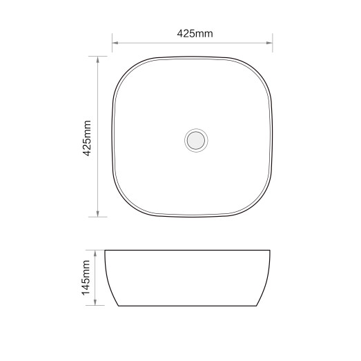 Раковина накладная MIXXUS PREMIUM DIVERSE-0105 425х425х145mm (MP6535)