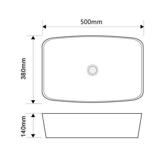 Раковина накладная Mixxus Premium DIVERSE-0109 500х380х140mm (MP6547)