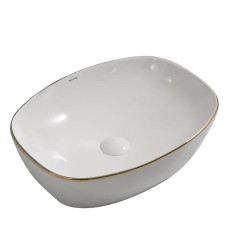Раковина накладная Mixxus Premium DIVERSE-0109 EDGE GOLD 500х380х140mm (MP6548)
