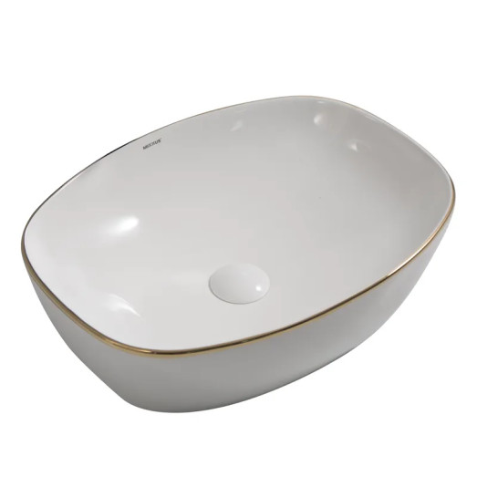 Раковина накладная Mixxus Premium DIVERSE-0109 EDGE GOLD 500х380х140mm (MP6548)