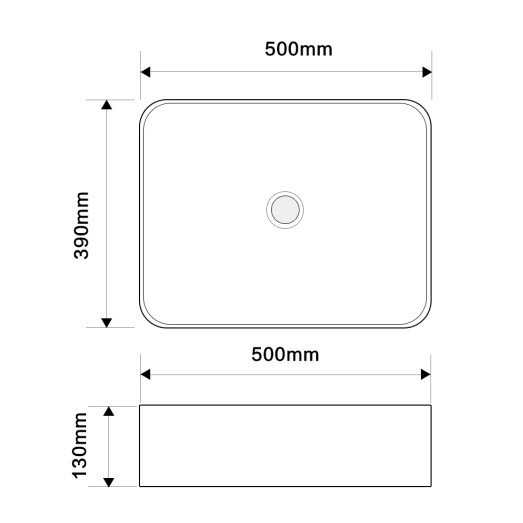 Раковина накладная MIXXUS PREMIUM DIVERSE-0110 MARBLE-BLACK 500х390х130mm (MP6517)