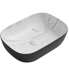 Раковина накладная MIXXUS PREMIUM DIVERSE-0112 MARBLE-BLACK 455х325х135mm (MP6541)