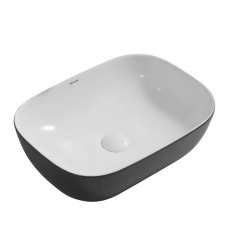 Раковина накладная Mixxus Premium DIVERSE-0112 WHITE-BLACK 455х325х135mm (MP6542)