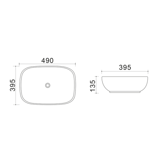 Раковина накладная Mixxus Premium DIVERSE-0115 GRAY 490x395x135mm (MP6650)