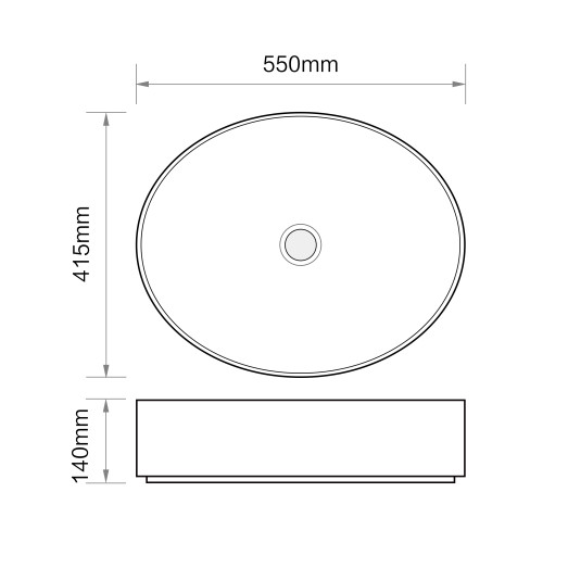 Раковина накладная MIXXUS PREMIUM ELLIPSE-0104 MARBLE 550х415х140mm (MP6554)