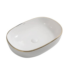 Раковина накладная Mixxus Premium ELLIPSE-0105 EDGE GOLD 600х400х150mm (MP6564)