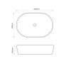 Раковина накладная MIXXUS PREMIUM ELLIPSE-0105 MARBLE-BLACK 600х400х150mm (MP6565)