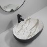 Раковина накладная MIXXUS PREMIUM ELLIPSE-0105 MARBLE-BLACK 600х400х150mm (MP6565)