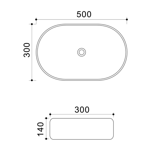 Раковина накладная Mixxus Premium ELLIPSE-0109 GRAY 500x300x140mm (MP6653)