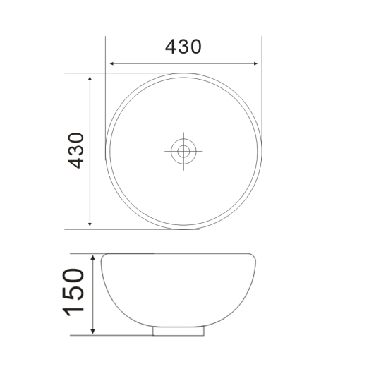 Раковина накладная Mixxus Premium ELLIPSE-0205 430х430х175mm с переливом (MP6530)