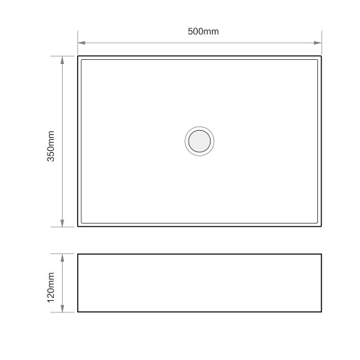 Раковина накладная Mixxus Premium QUADRO-0104 500х350х120mm (MP6515)