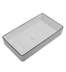 Раковина накладная Mixxus Premium QUADRO-0107 EDGE BLACK 600х340х110mm (MP6521)