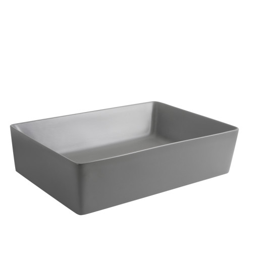 Раковина накладная Mixxus Premium QUADRO-0108 GRAY 550x390x145mm (MP6652)