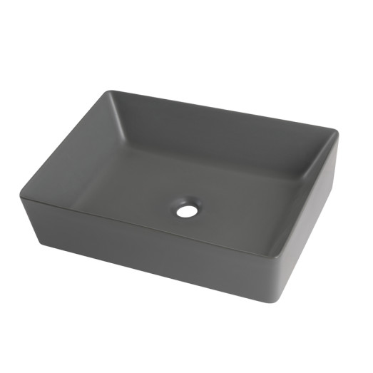 Раковина накладная Mixxus Premium QUADRO-0108 GRAY 550x390x145mm (MP6652)