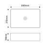 Раковина накладная Mixxus Premium QUADRO-0209 600х370х140mm с переливом (MP6522)