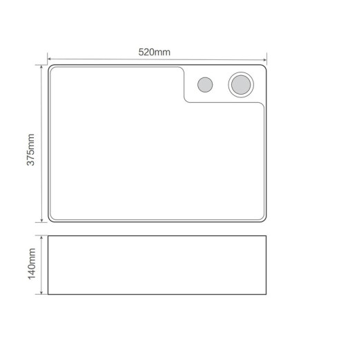 Раковина накладная Mixxus Premium STYLE-0201 520х375х140mm (MP6511)