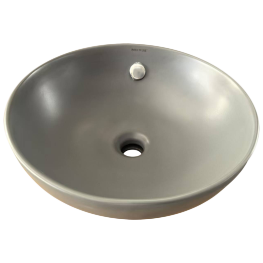 Раковина накладная Mixxus Premium TOPPER-0201 GRAY 410x410x165mm с переливом (MP6649)