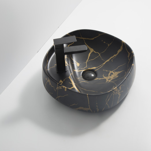 Раковина накладная MIXXUS PREMIUM WAVE-0201 MARBLE 430х430х150mm с отверстием под смеситель (MP6536)