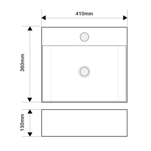 Раковина подвесная Mixxus Premium QUADRO-0205 410х360х130mm (MP6508)