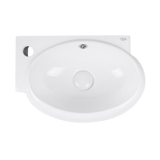 Раковина Qtap Leo 430x290x140 White с донным клапаном QT11115011LW