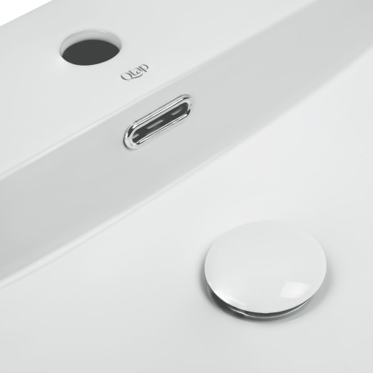 Раковина Qtap Nando LT 600х440х130 White с донным клапаном QT12112173W