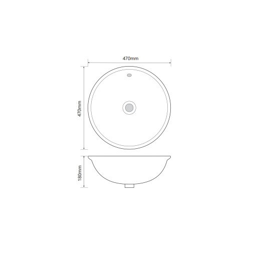 Раковина врезная на столешницу MIXXUS PREMIUM TOPPER-1601 470х470х180mm с переливом (MP6571)