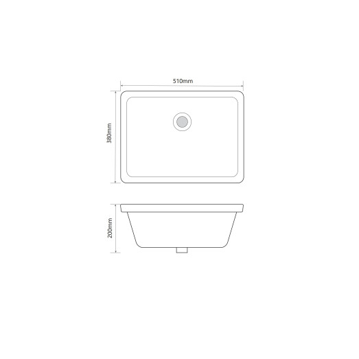 Раковина врезная под столешницу MIXXUS PREMIUM STYLE-1701 510х380х200mm с переливом (MP6567)