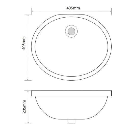 Раковина врезная под столешницу MIXXUS PREMIUM TOPPER-1701 495х405х205mm (MP6568)