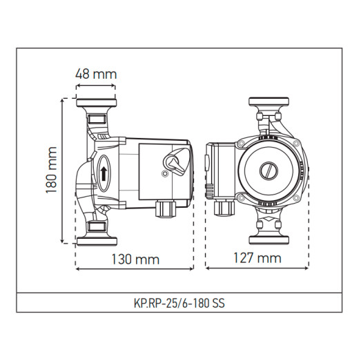 Рециркуляційний насос Koer KP.RP-25/6-180 SS (з гайками) (KP2795)