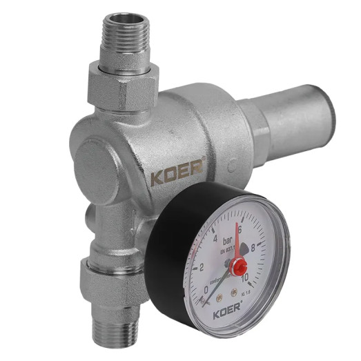 Редуктор тиску з манометром мембранний Koer KR.1239 - 1/2" (KR4971)
