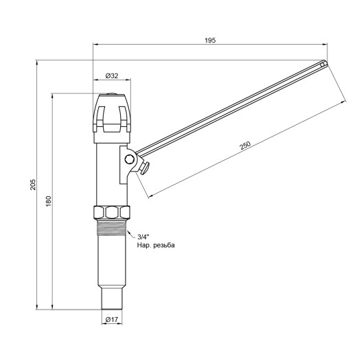 Регулятор тяги Icma 3/4" для твердотопливных котлов №147 (90147AE06)