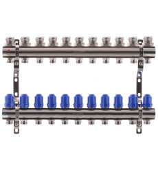Коллекторный блок с термостатическими клапанами Koer KR.1100-11 1"x11 ways (KR2637)