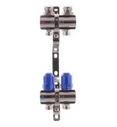 Коллекторный блок с термостатическими клапанами Koer KR.1100-02 1"x2 ways (KR2628)