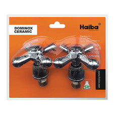 Ручки для змішувача з кран-буксами (пара) Haiba Dominox (кераміка) (HB0576)