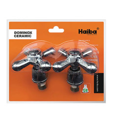 Ручки для змішувача з кран-буксами (пара) Haiba Dominox (кераміка) (HB0576)